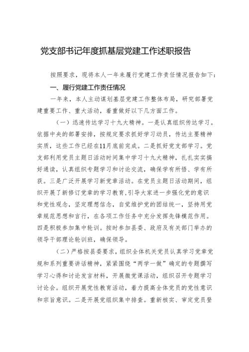 党支部书记年度抓基层党建工作述职报告.docx