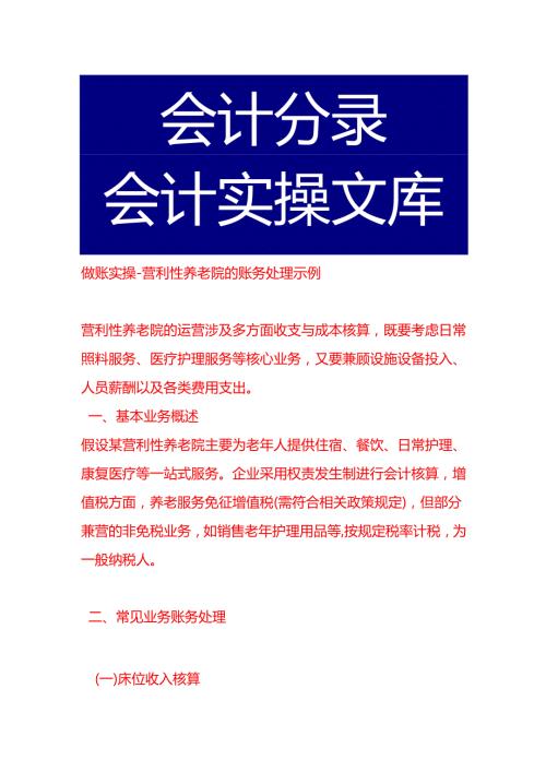 做账实操-营利型养老院的账务处理示例.docx