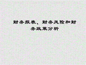 财务报表、财务风险、财务政策分析.pps